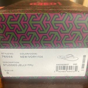 brand New ivory studded jelly sandals tory burch